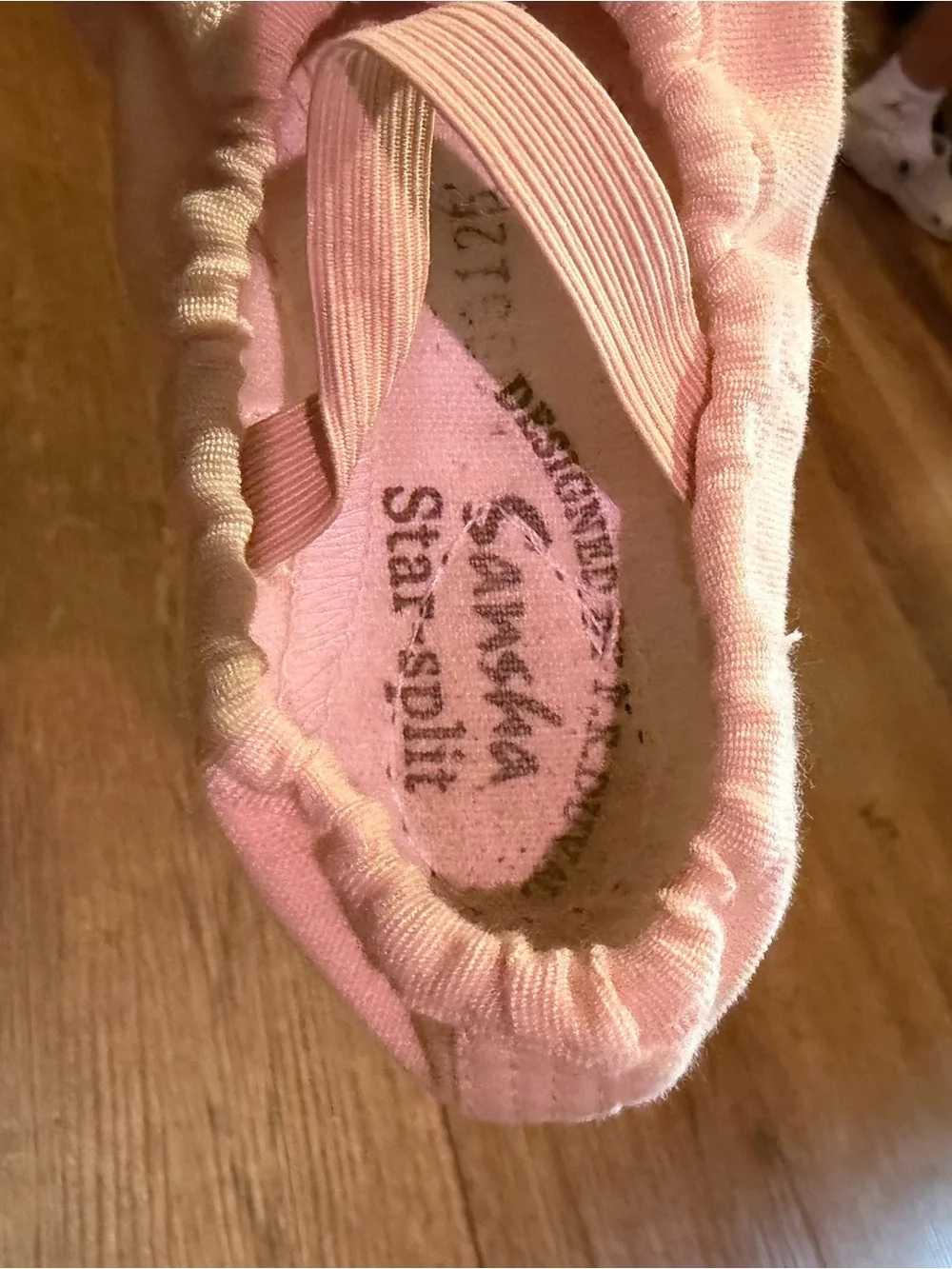 Childrens Pink Ballet Slippers with Elastic Strap